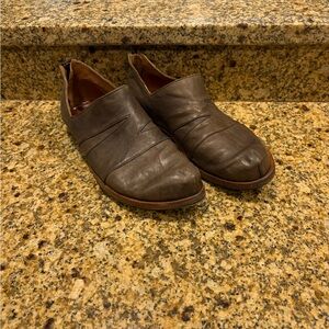 CYDWOQ Men’s Handmade Shoes 43 US 9.5 Brown Leather Rear Zip Loafer Casual